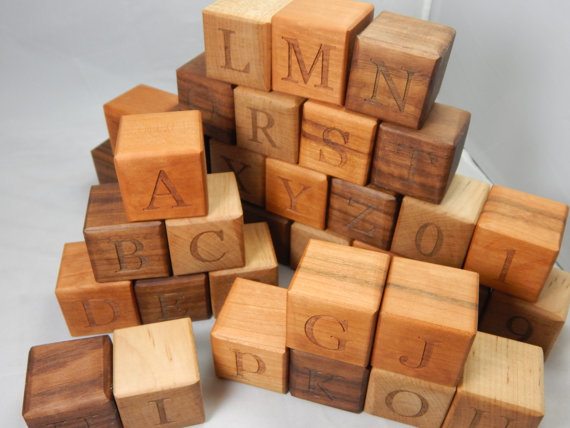 wooden alphabet block set