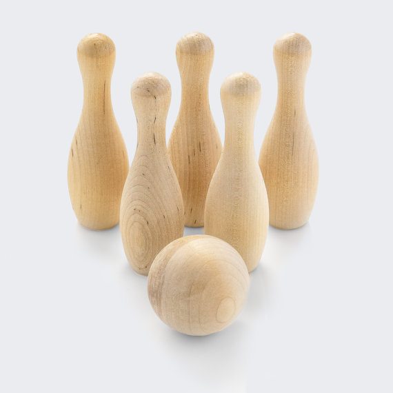 wooden bowling set for toddler