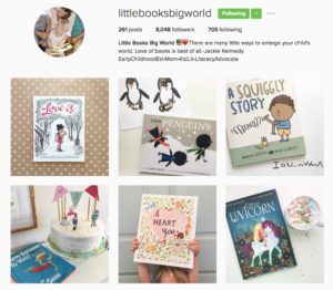 screenshot of Little Books Big World Instagram account