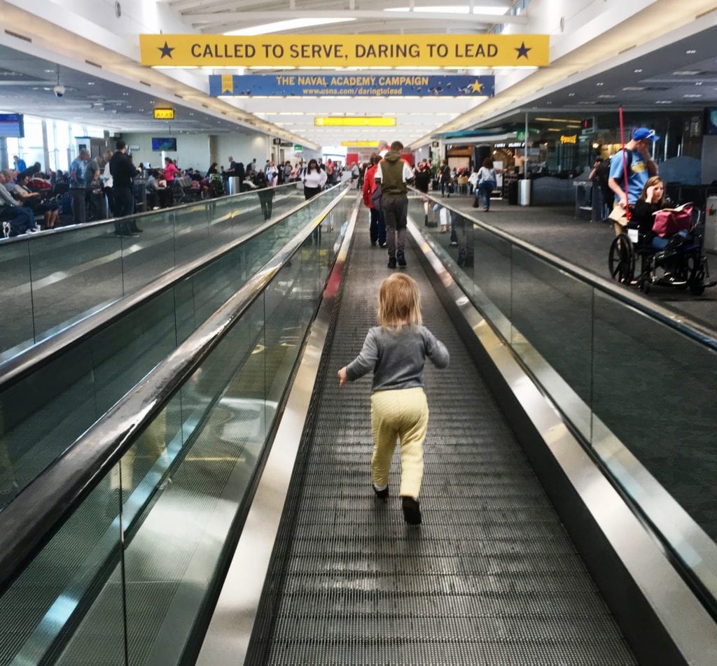 We were not the only family riding the moving walkways for fun ...